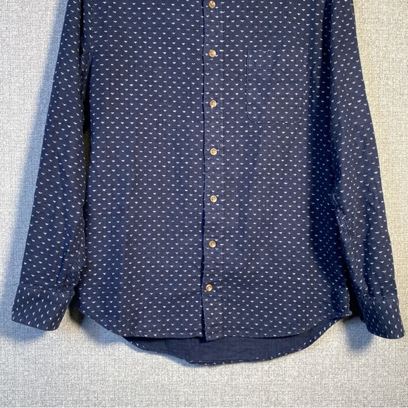 Taylor Stitch 38 Small Men’s Large Triangle Pattern Button Front Shirt Cotton - Picture 4 of 9